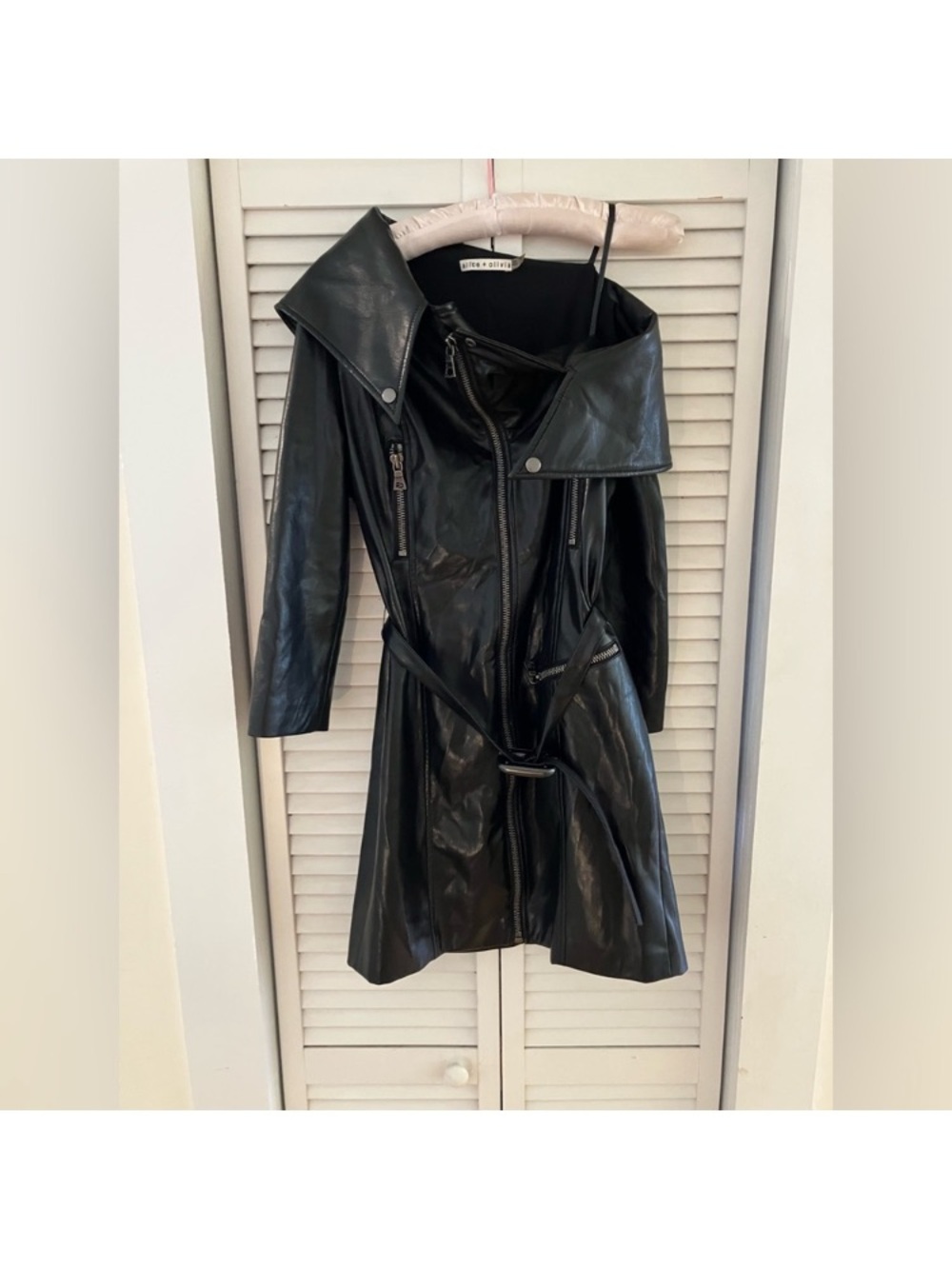 Alice+Olivia Miara Faux Leather Dress - Picture 4 of 13